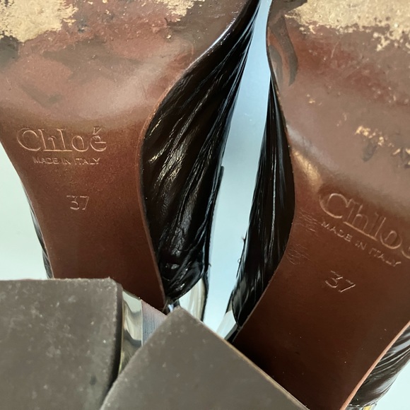 CHLOE’ STACKED HEEL SHOES - Picture 6 of 8